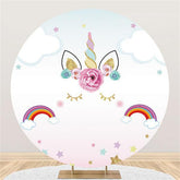Lofaris Clouds And Rainbows Unicorn Themed Circle Backdrop